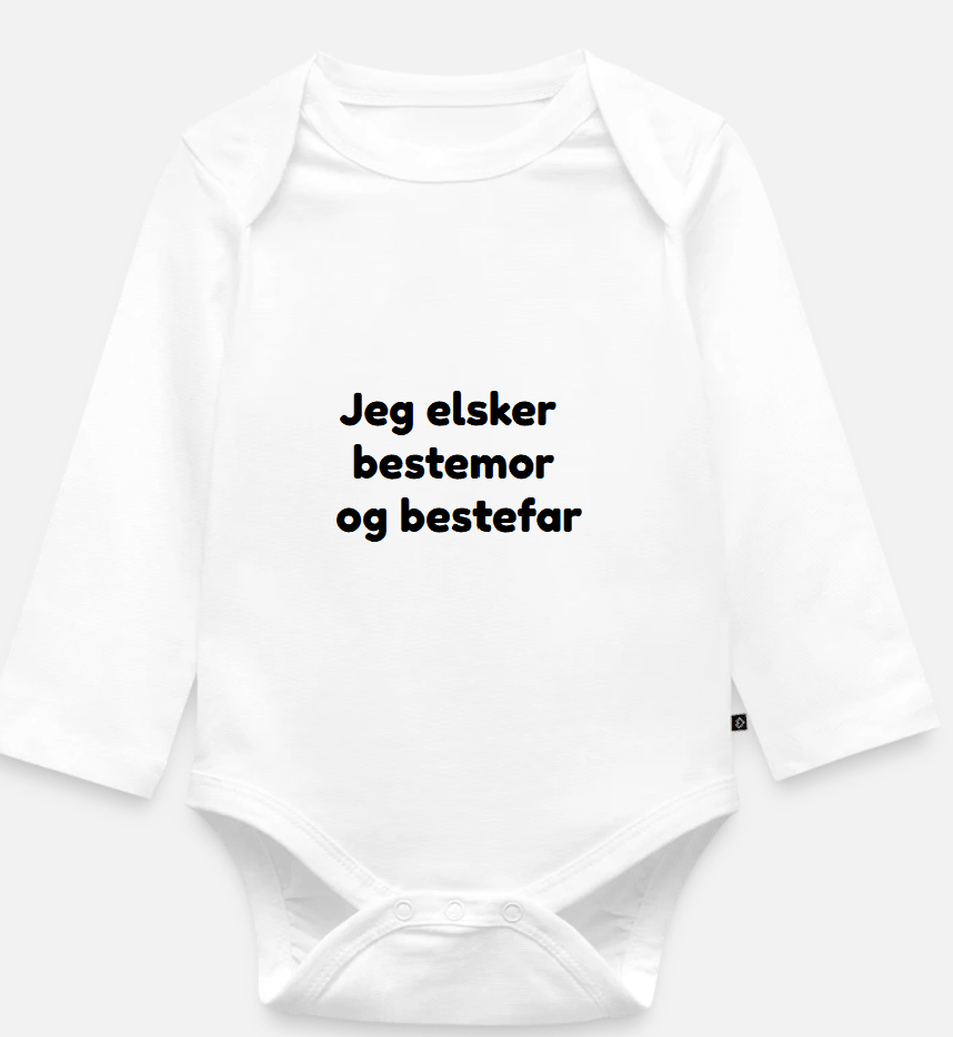 Jeg elsker bestemor og bestefar Økologisk langermet baby - body – i 56